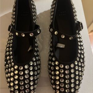 a new day Black Studded Flats